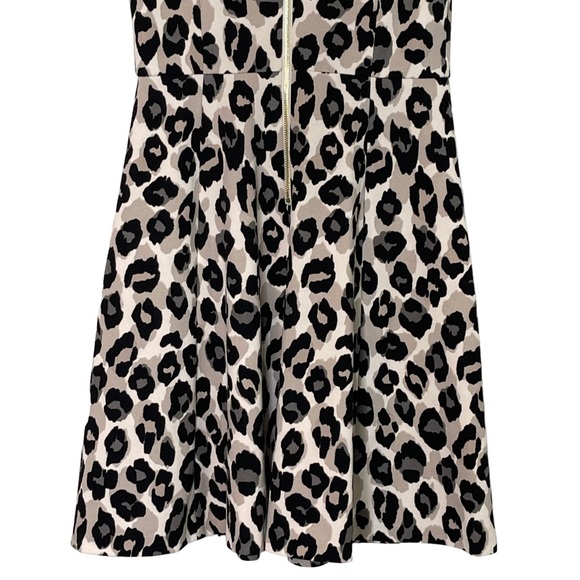 Eliza J Leopard Print Short Sleeve Fit & Flare Mini Dress Size 4 Tan Black - Picture 6 of 11